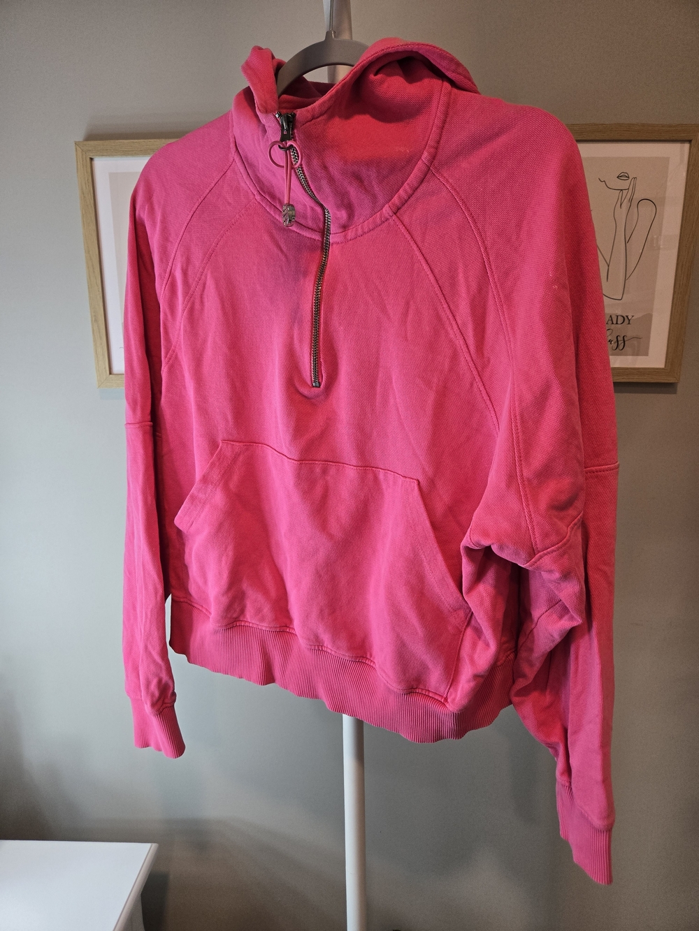 Simply Southern Hot Pink Half-Zip Pullover Hoodie *read